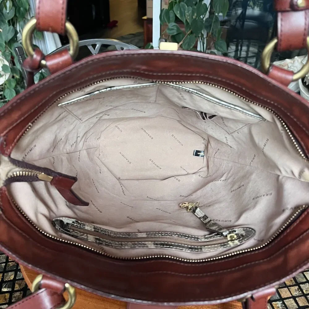 Brahmin RARE Limited Edition Jessie Vintage Copacabana Metallic Leather Tote